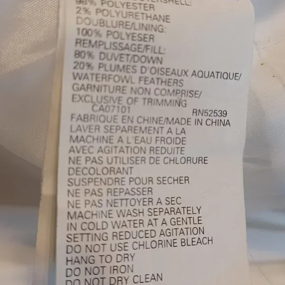 Utex Design White Down Puffer Coat w/ Fur Trim - Picture 7 of 8